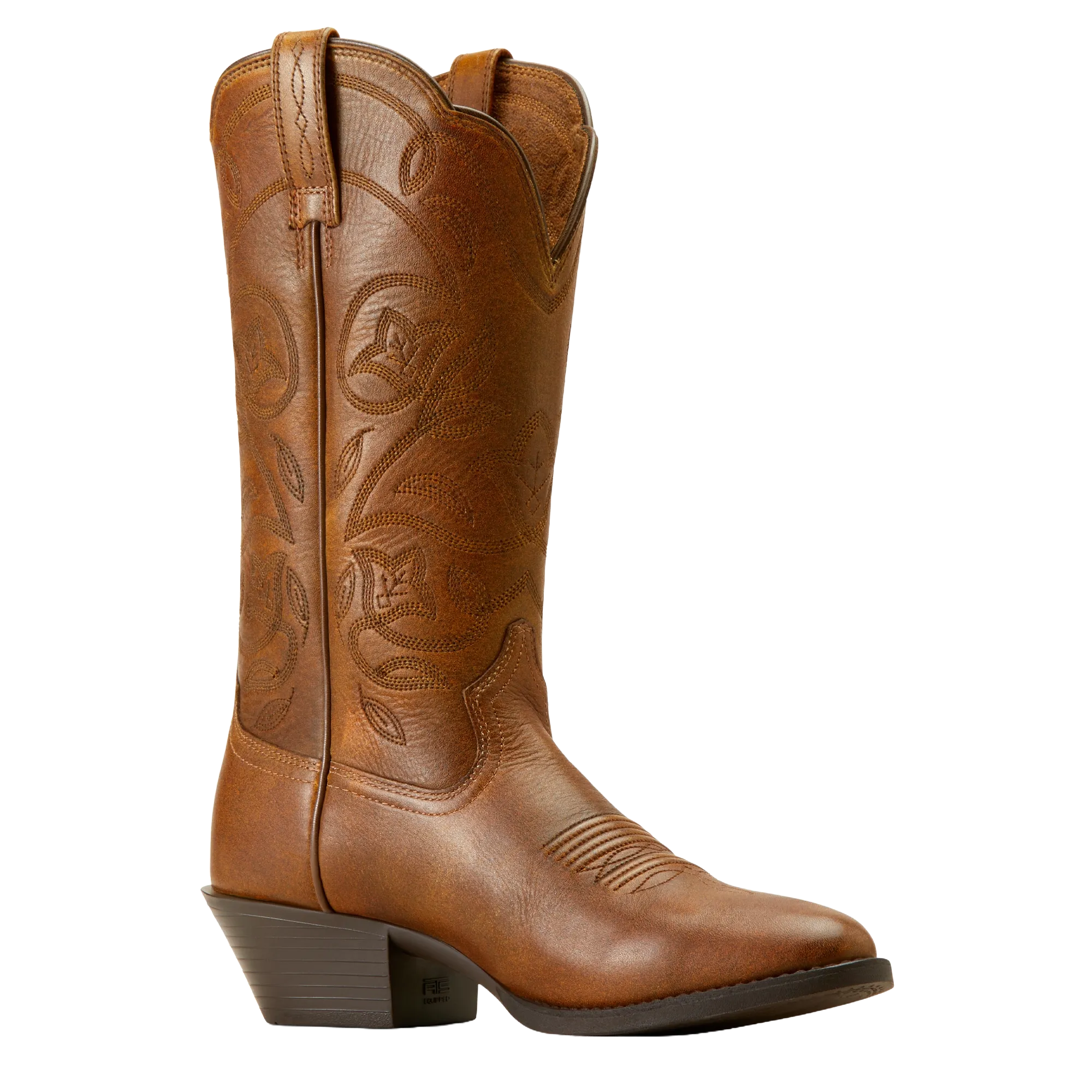 Ariat Ladies Heritage R Toe Copper Brown Western Boots 10035999