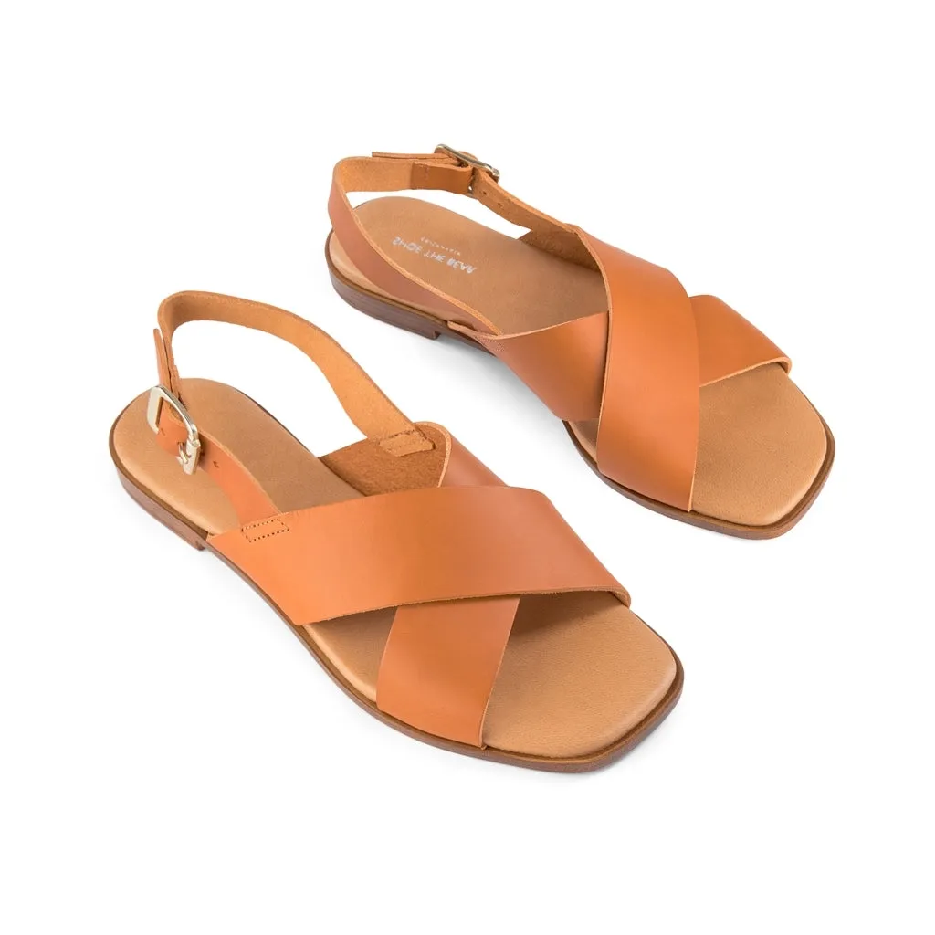 Bay Cross Sandal - COGNAC