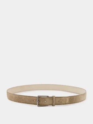 Beige Suede Leather Belt