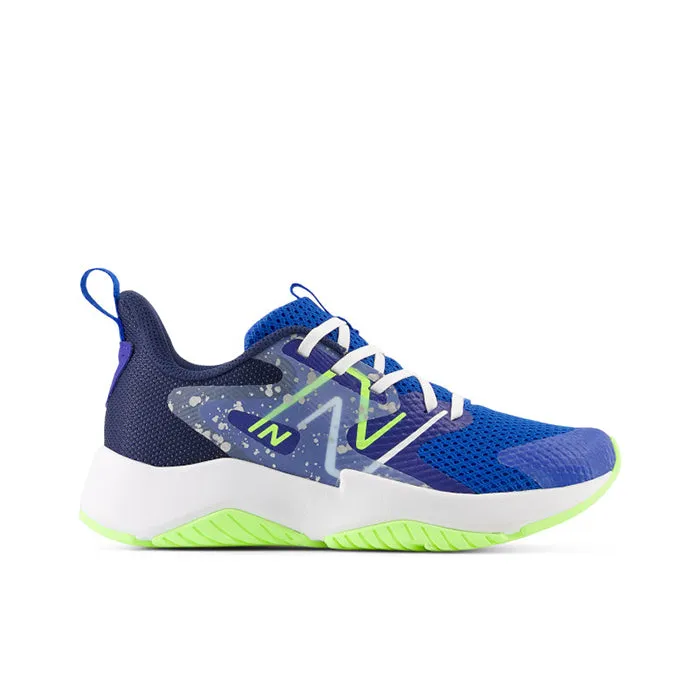 Big Boy New Balance Rave Run v2 Lace in Team Royal/Blue Oasis/Bleached Lime Glo