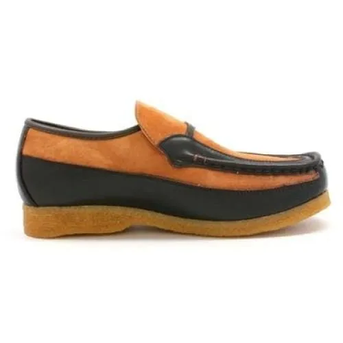 British Walkers Power Men's Rust and Brown Suede Crepe Sole Slip Ons