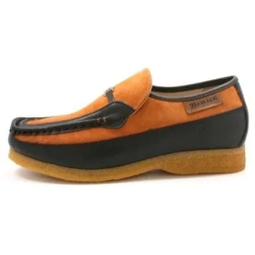 British Walkers Power Men's Rust and Brown Suede Crepe Sole Slip Ons