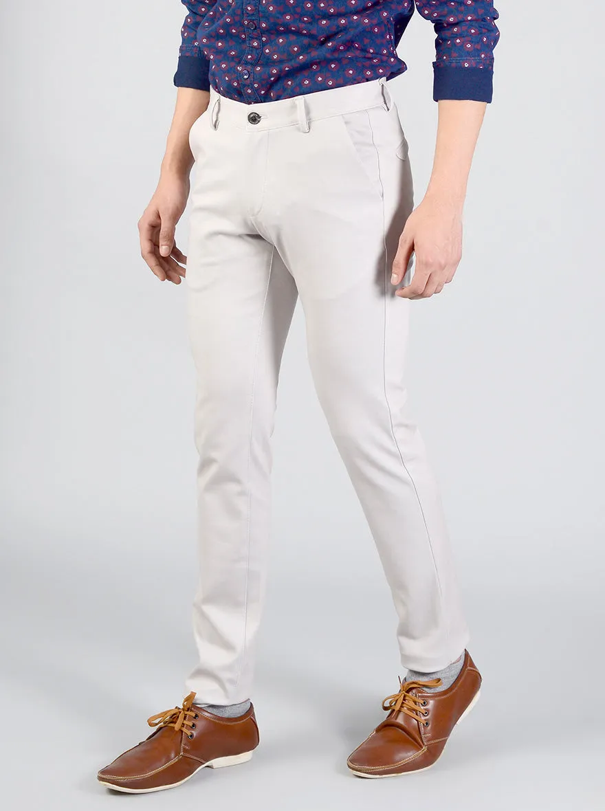 Chateau Grey Solid Slim Fit Casual Trouser | JadeBlue