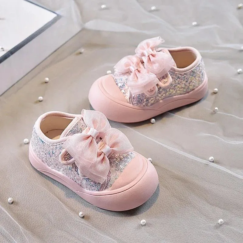 Children's Casual Shoes - Sequins Girls' Bowknot Sneakers - TSS241