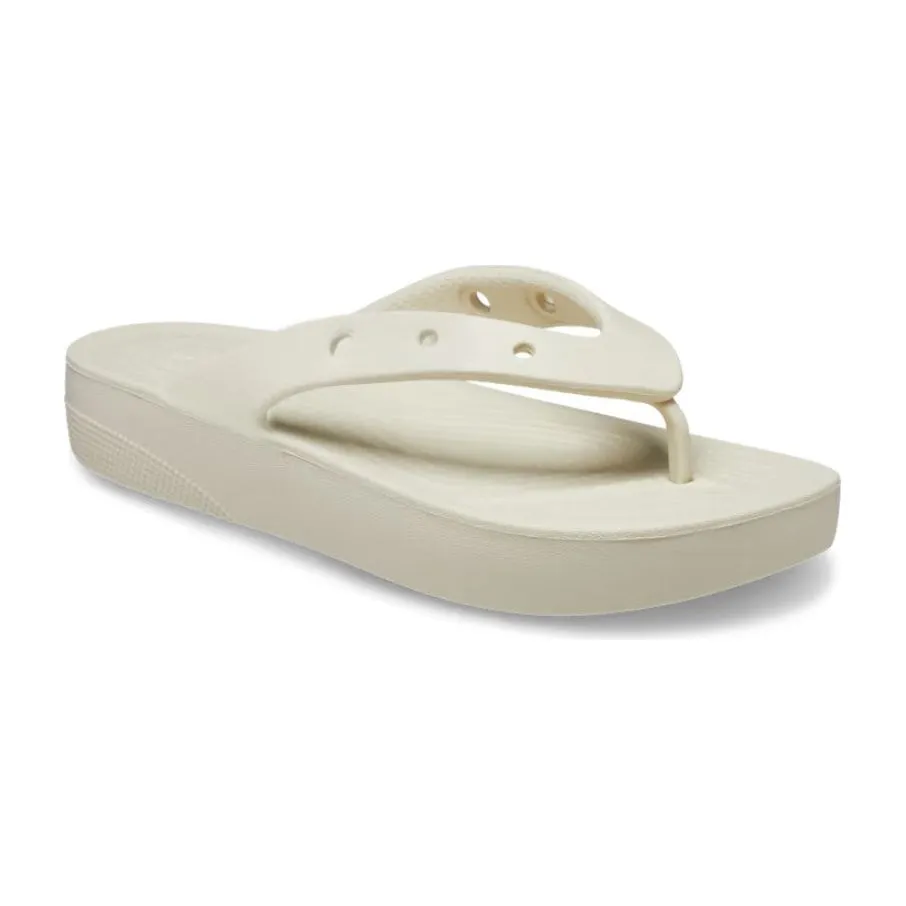 Crocs Womens Sandal Classic Platform Flip Bone