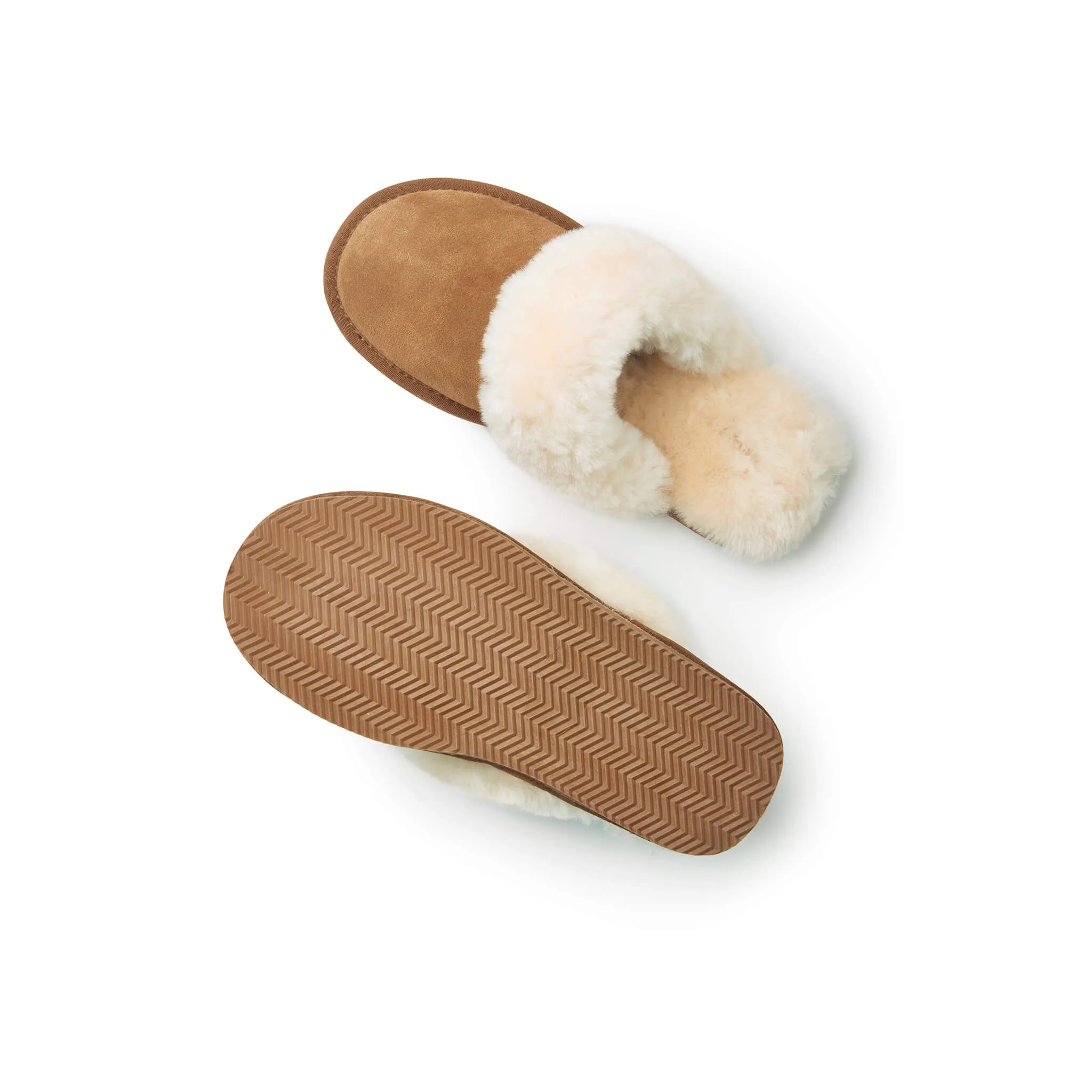 Dolly Chestnut Brown Sheepskin Mule Slippers