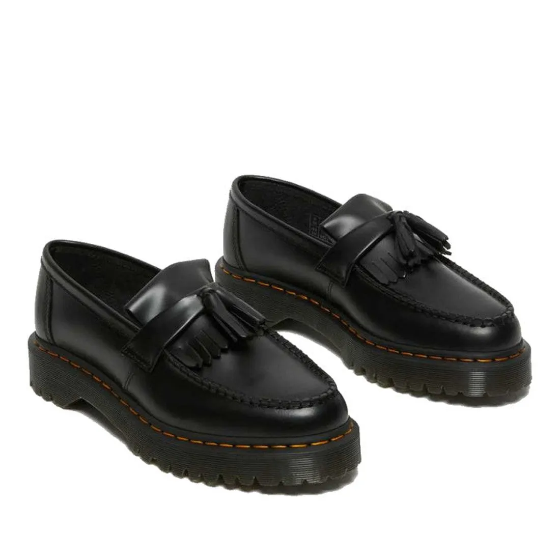 Dr Martens Adrian Bex Black Smooth Platform Loafer Shoes