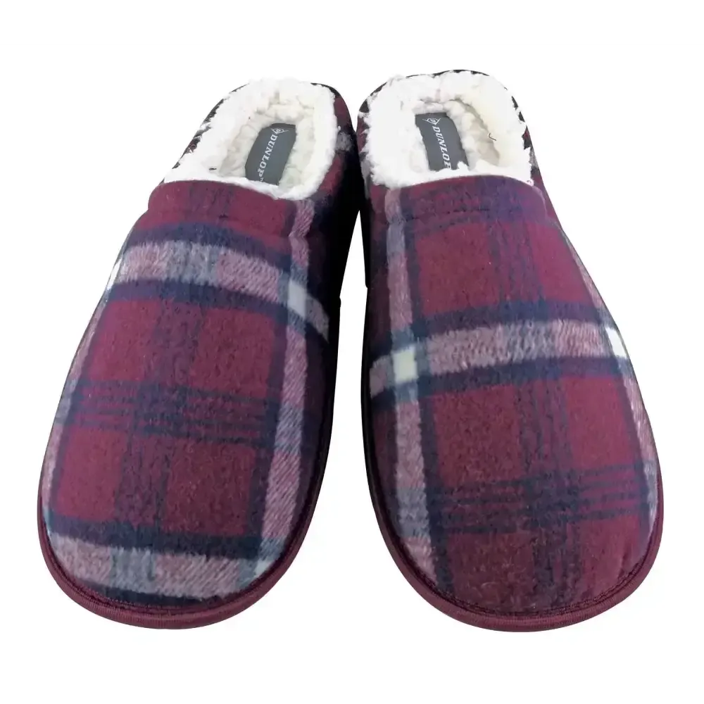 Dunlop - mens slippers - checkered 7179 (8 uk / red)