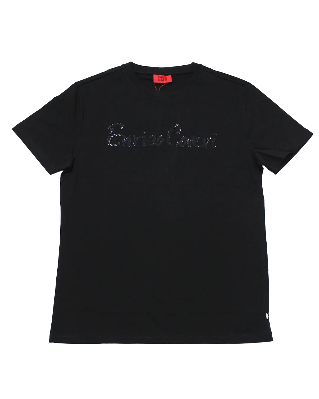 ENRICO COVERI Logo Italian Black T Shirt