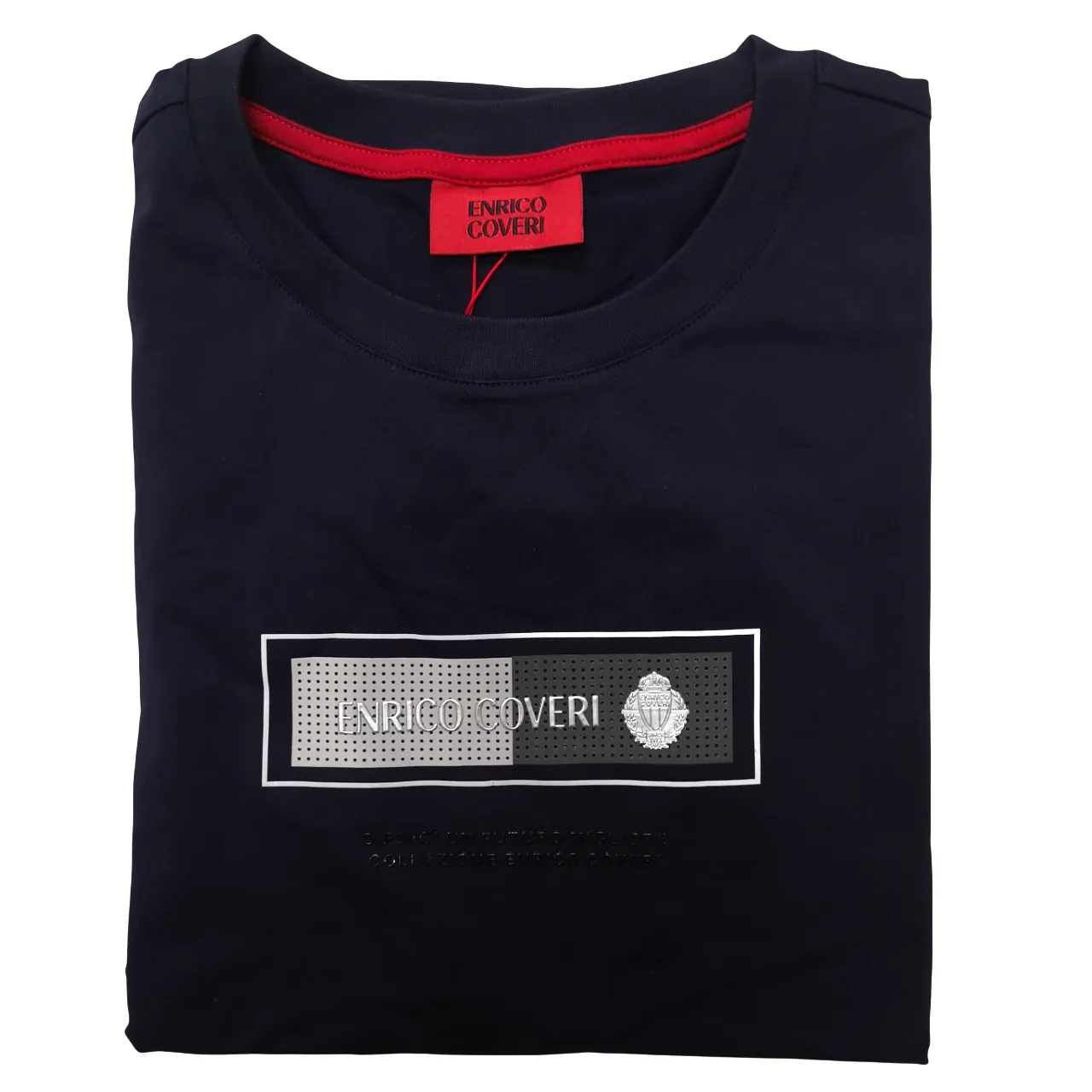 ENRICO COVERI Logo Navy T Shirt