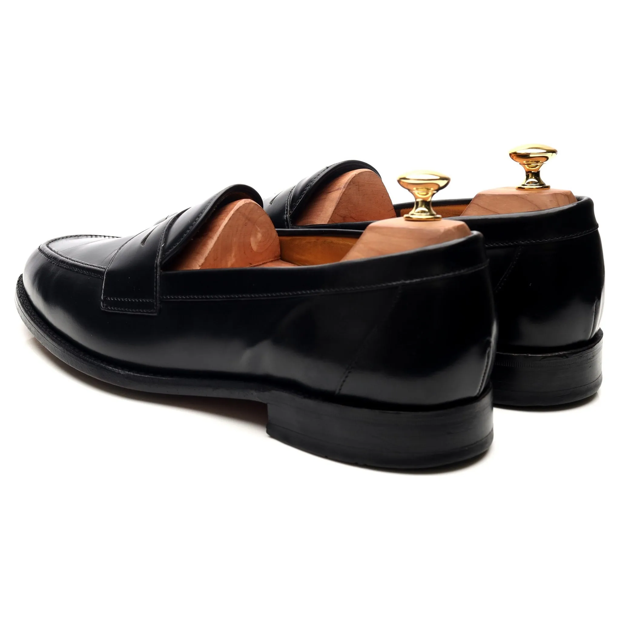 'Eton' Black Leather Loafers UK 10 F