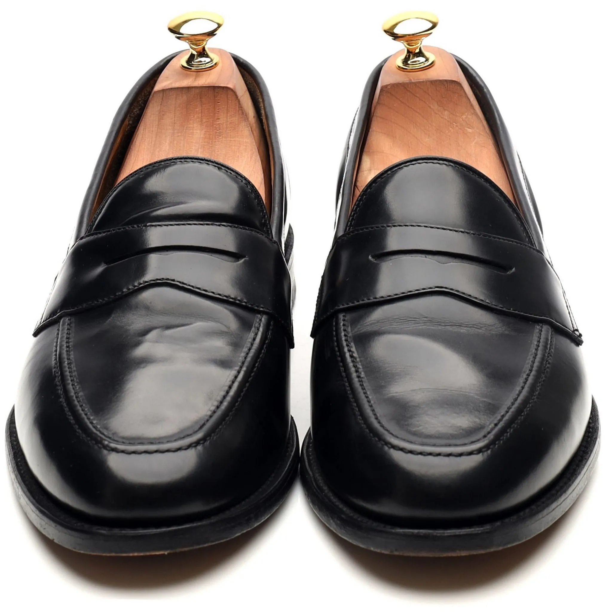 'Eton' Black Leather Loafers UK 10 F