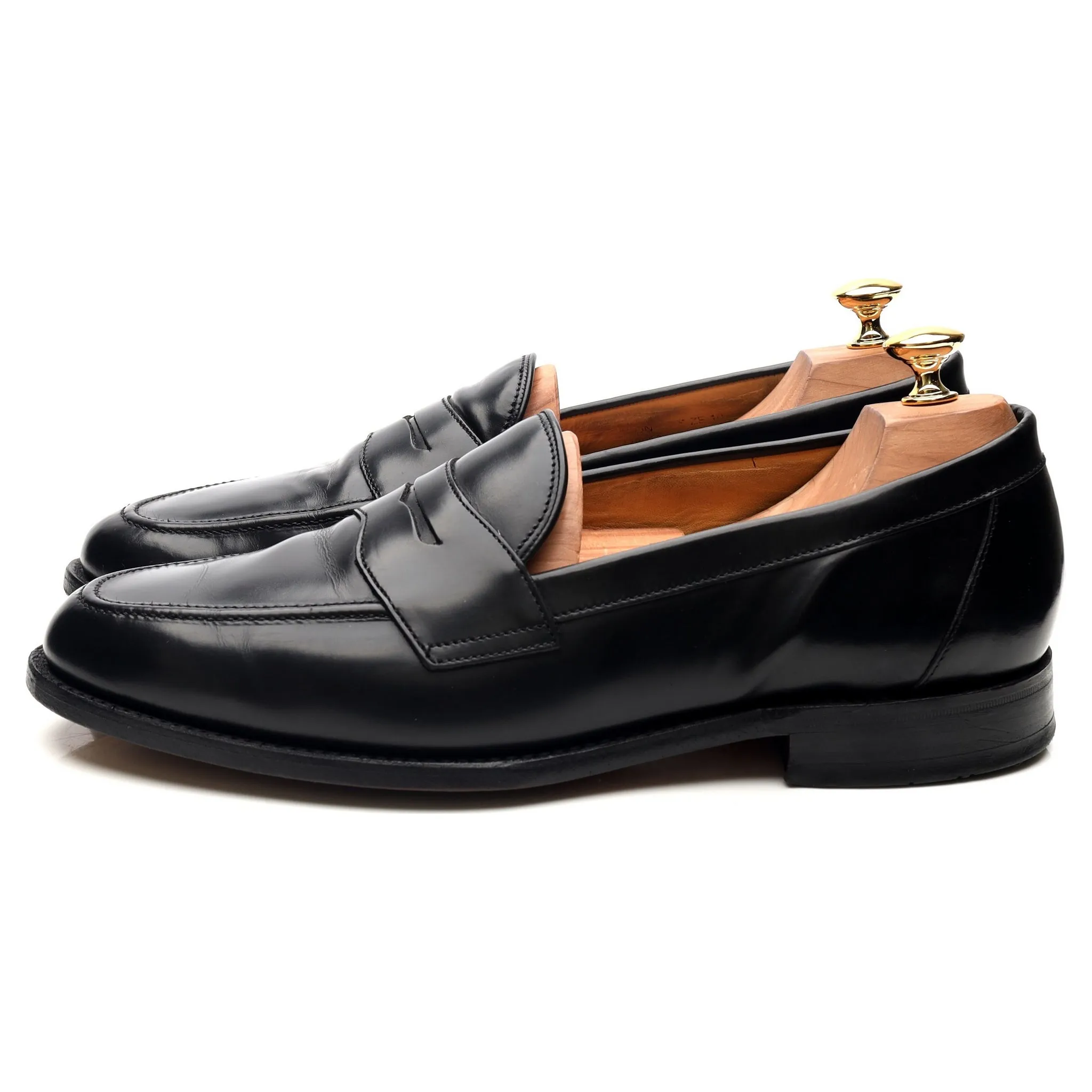 'Eton' Black Leather Loafers UK 10 F