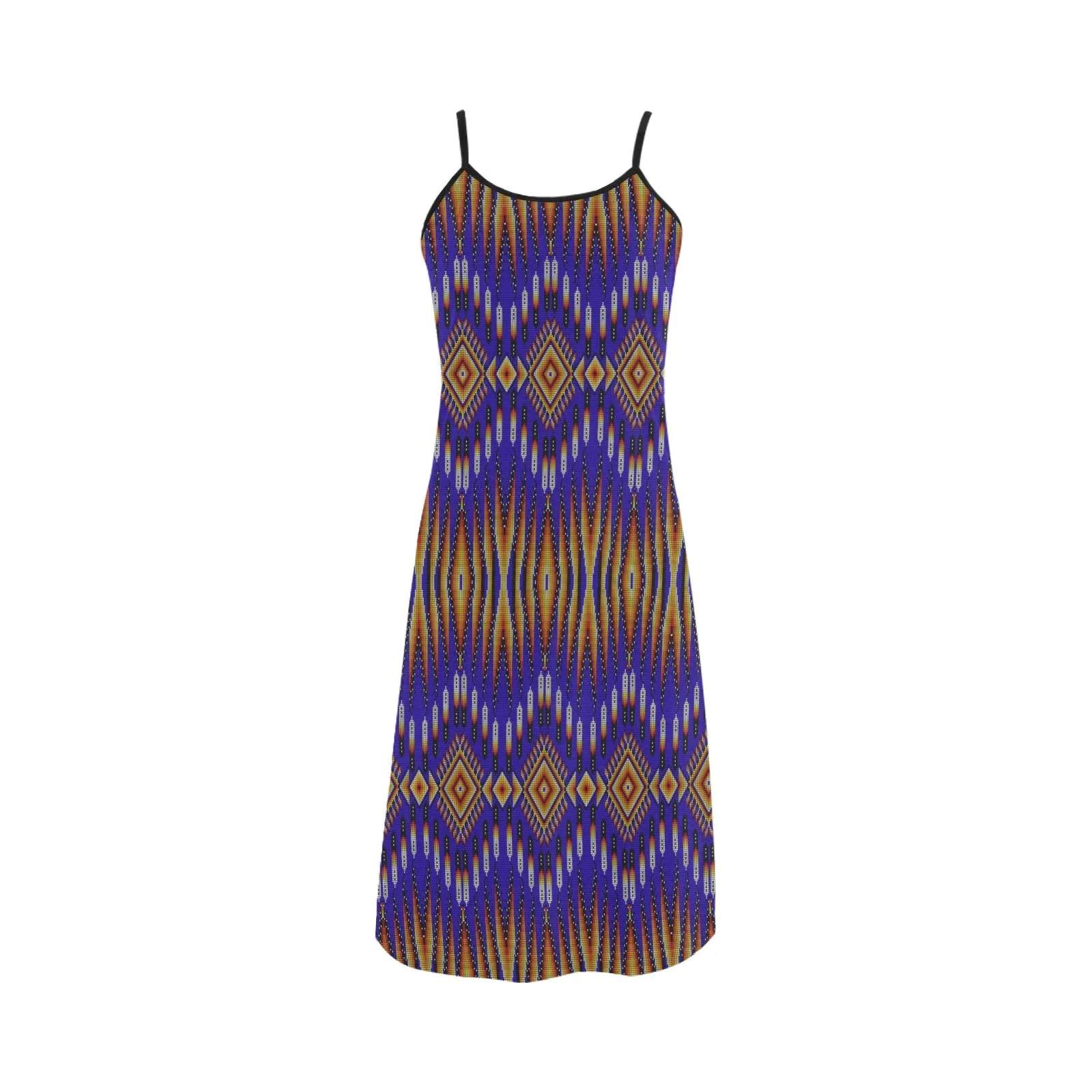 Fire Feather Blue Alcestis Slip Dress