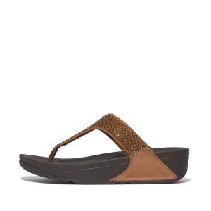 FitFlop Lulu Crystal Embellished Toe Post Bronze