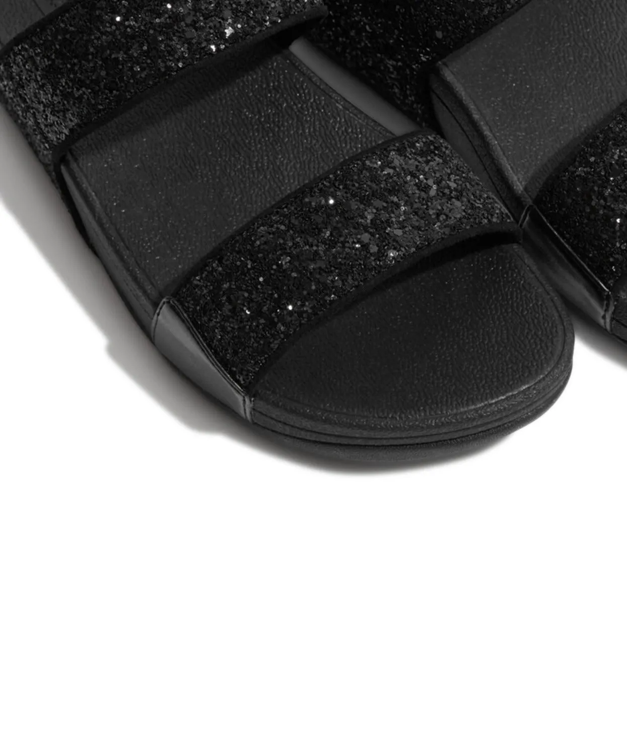 FitFlop Lulu Glitter Slides Black