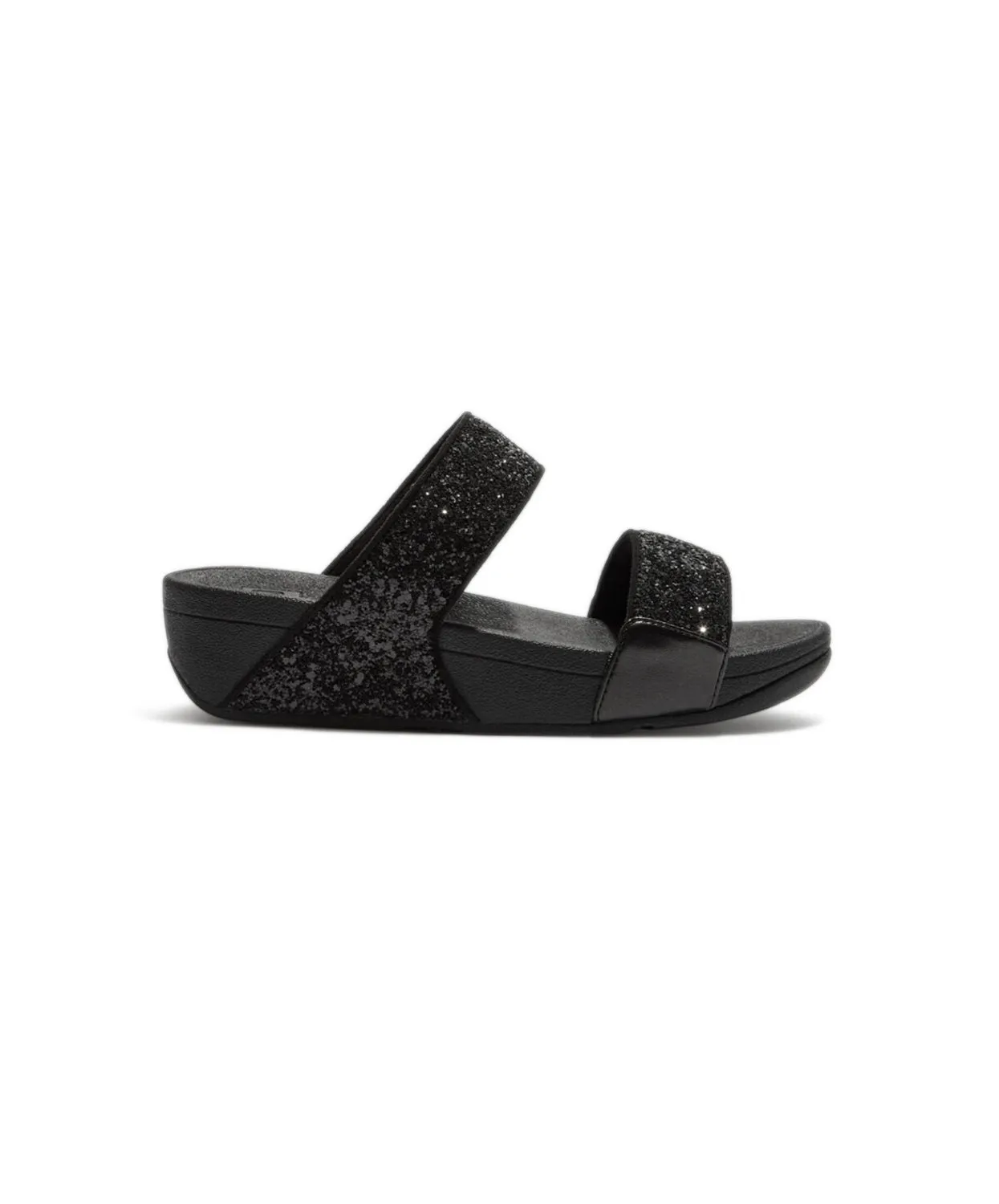 FitFlop Lulu Glitter Slides Black