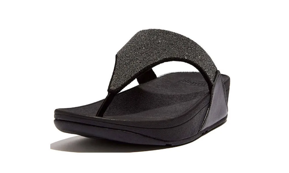 FitFlop Womens Lulu Opul Toe Post Sandals All Black