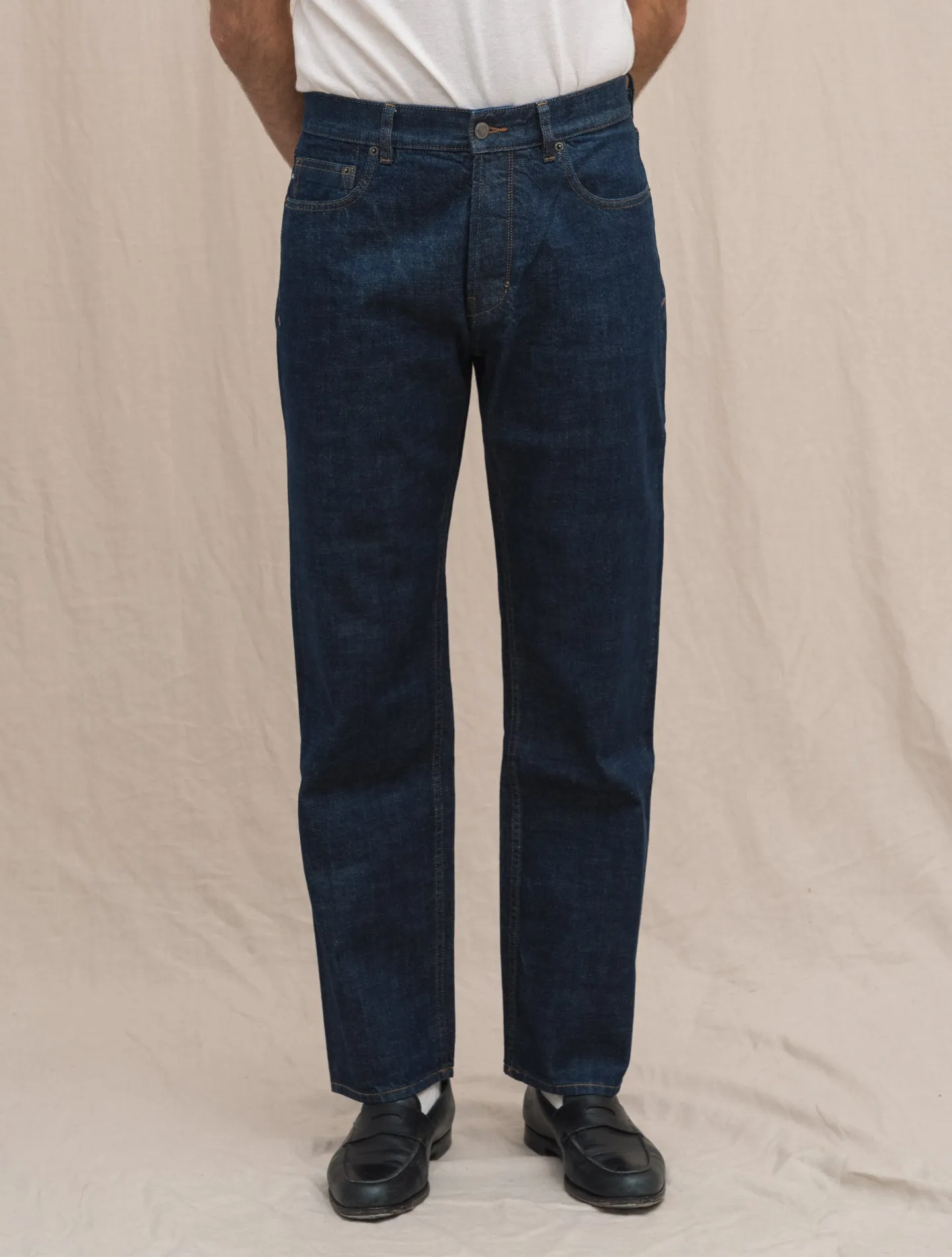 Five Pocket Wide Fit Denim Rinsed