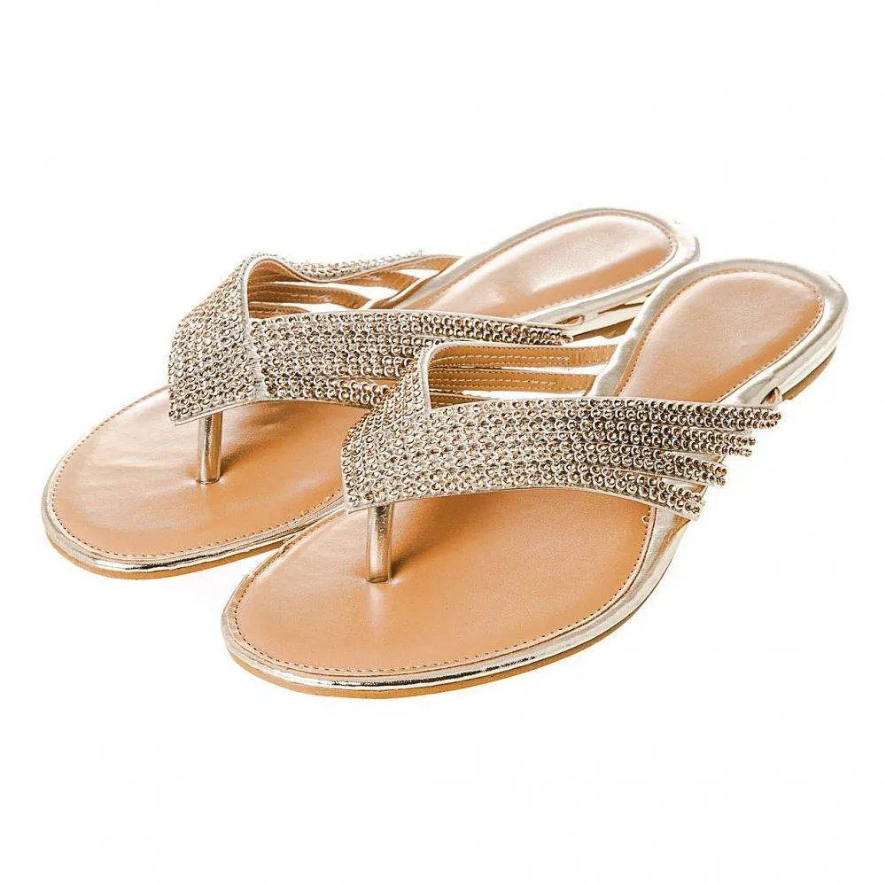 Flat Toe Post Diamante Sandal