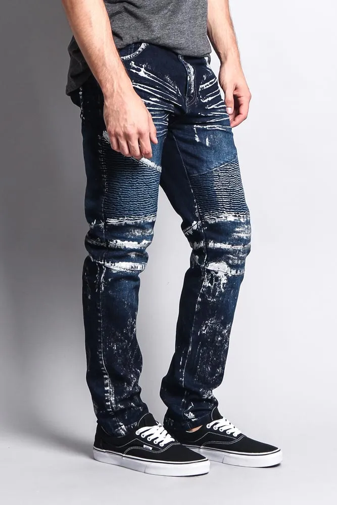 Foil Edge Biker Denim Jeans