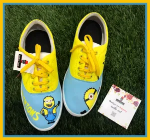 Funky N Trendy hand painted water resistant Minion theme casual shoes