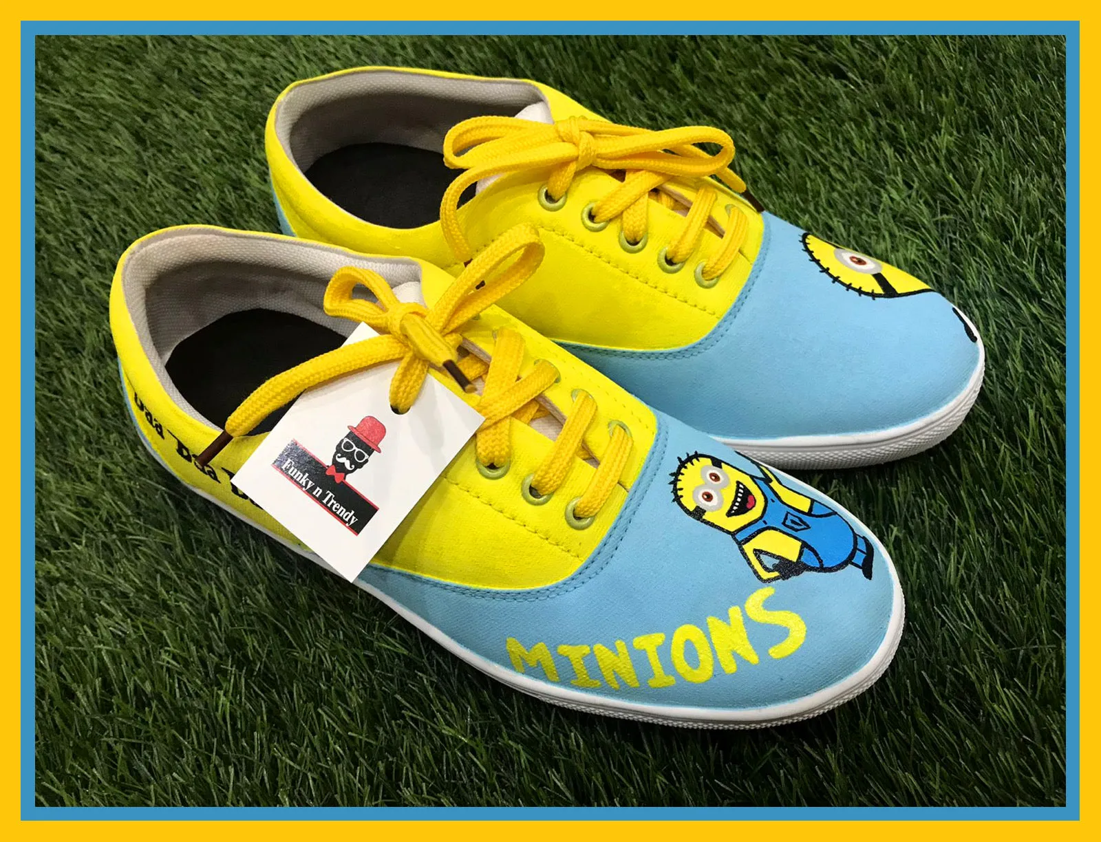 Funky N Trendy hand painted water resistant Minion theme casual shoes