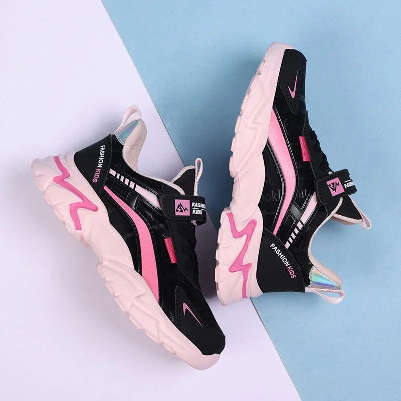 Girls Back To School Casual Leather Running Sports Shoes