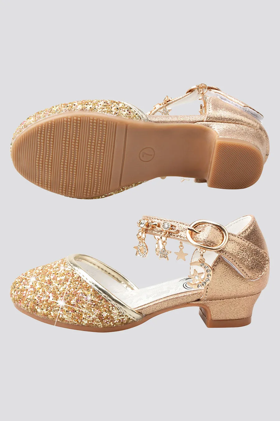 Girls Sparkly Princess Sequin Sandals