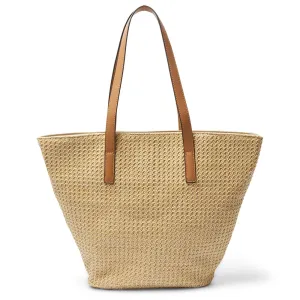 Glow Tote in Tan/raffia