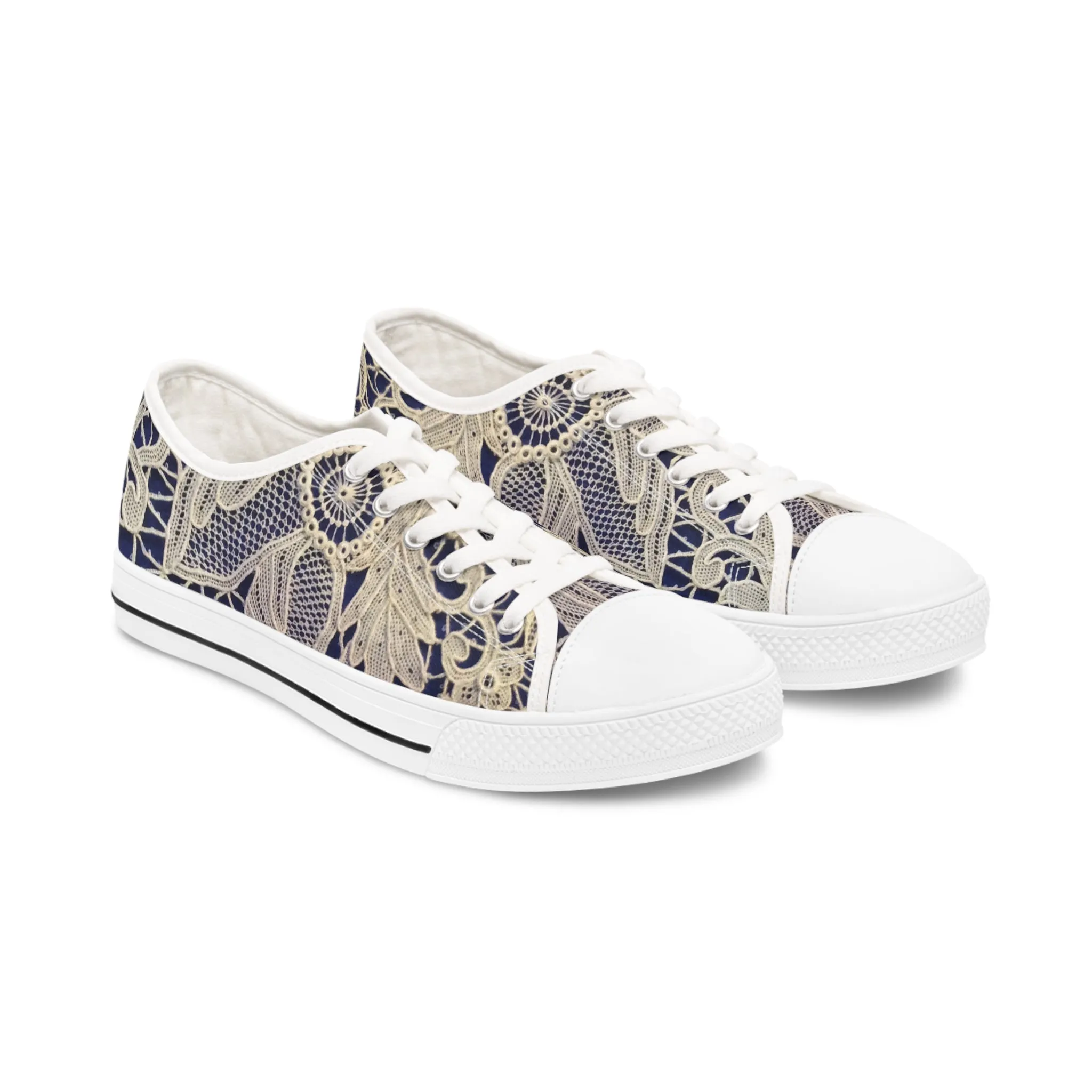 Golden and Blue - Inovax Woman's Low Top Sneakers