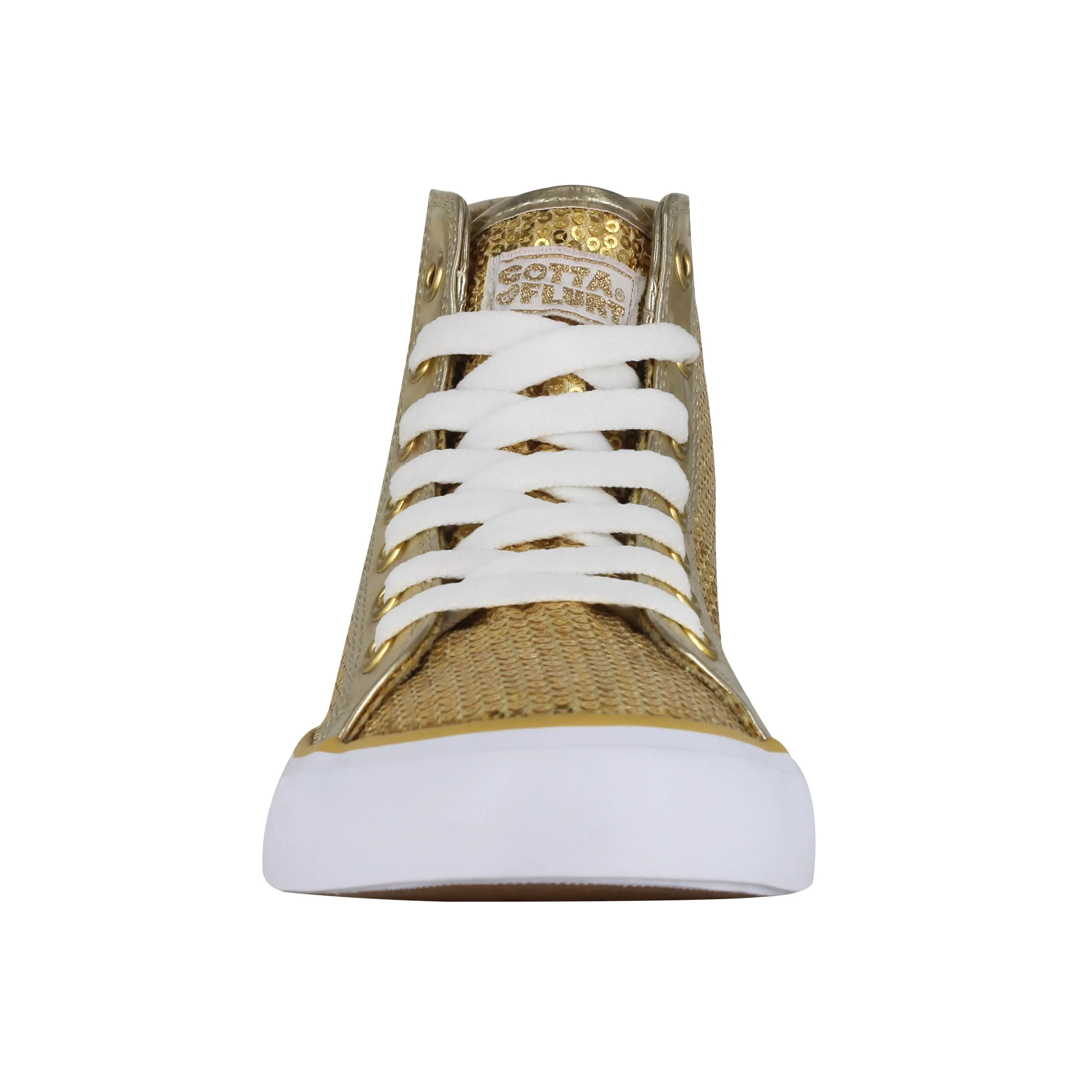 Gotta Flurt Women's Disco II Hi Gold Sequin Hip Hop Dance Sneaker