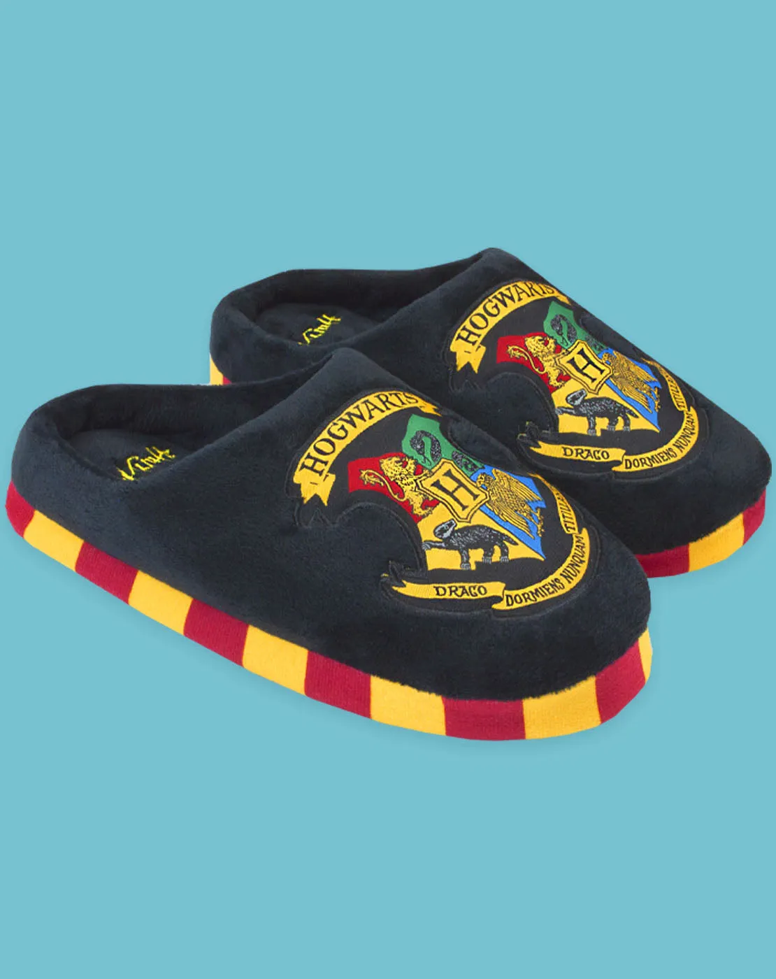 Harry Potter Hogwarts Crest Kid's Slippers - Black