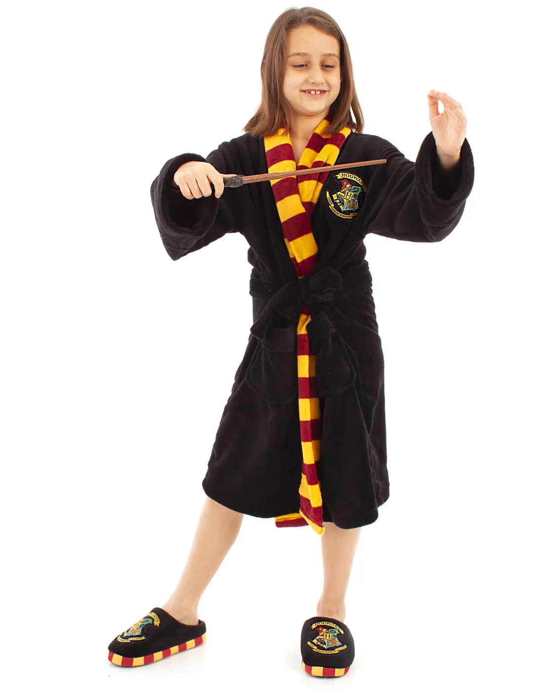 Harry Potter Hogwarts Crest Kid's Slippers - Black