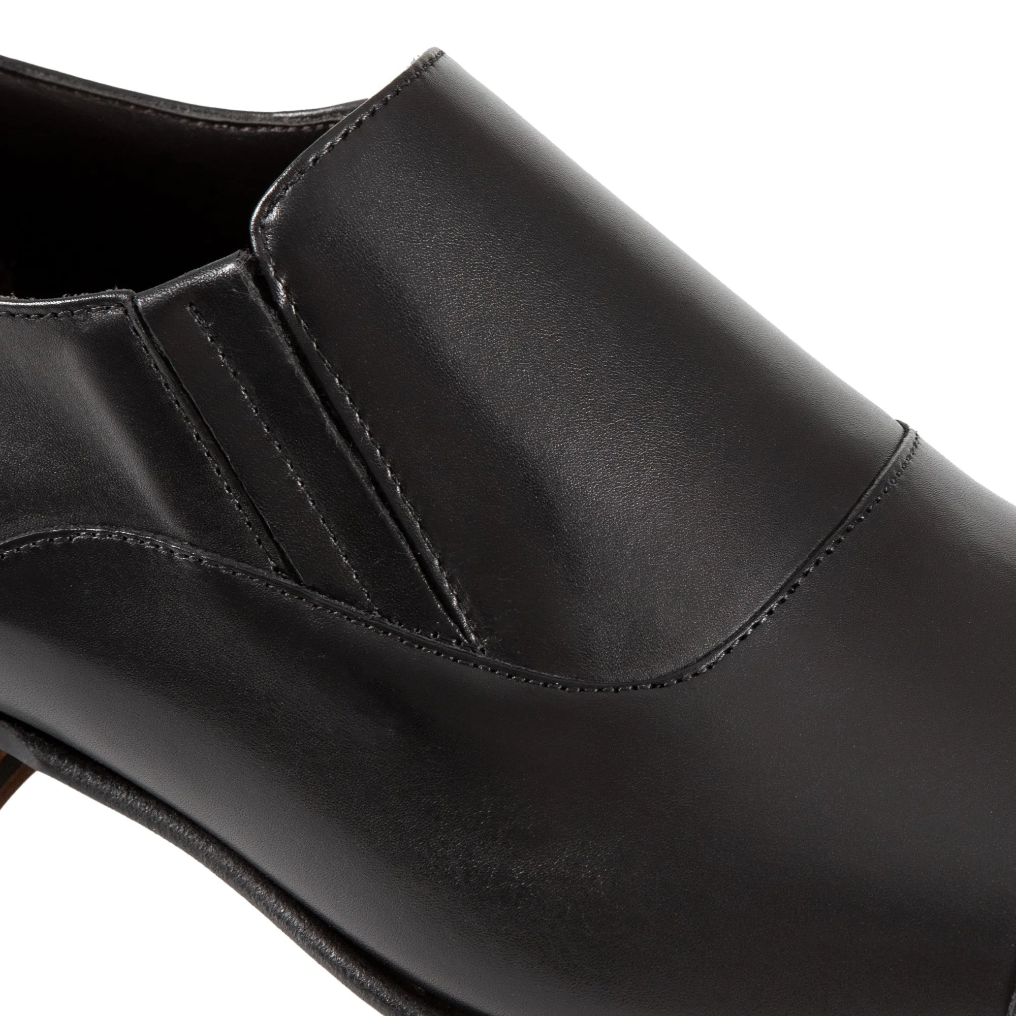 HENRY SARTORIAL Toe Cap Elastic Loafers BLACK