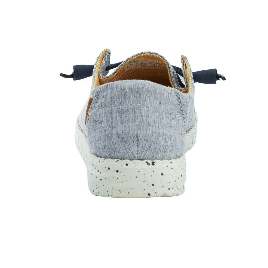 Hey Dude Ladies Wendy Linen Chambray White Blue Shoes 121410119