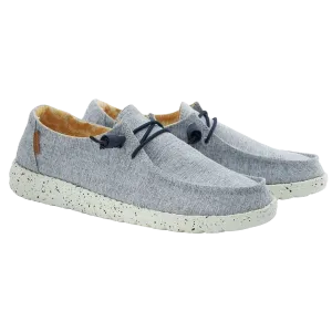 Hey Dude Ladies Wendy Linen Chambray White Blue Shoes 121410119