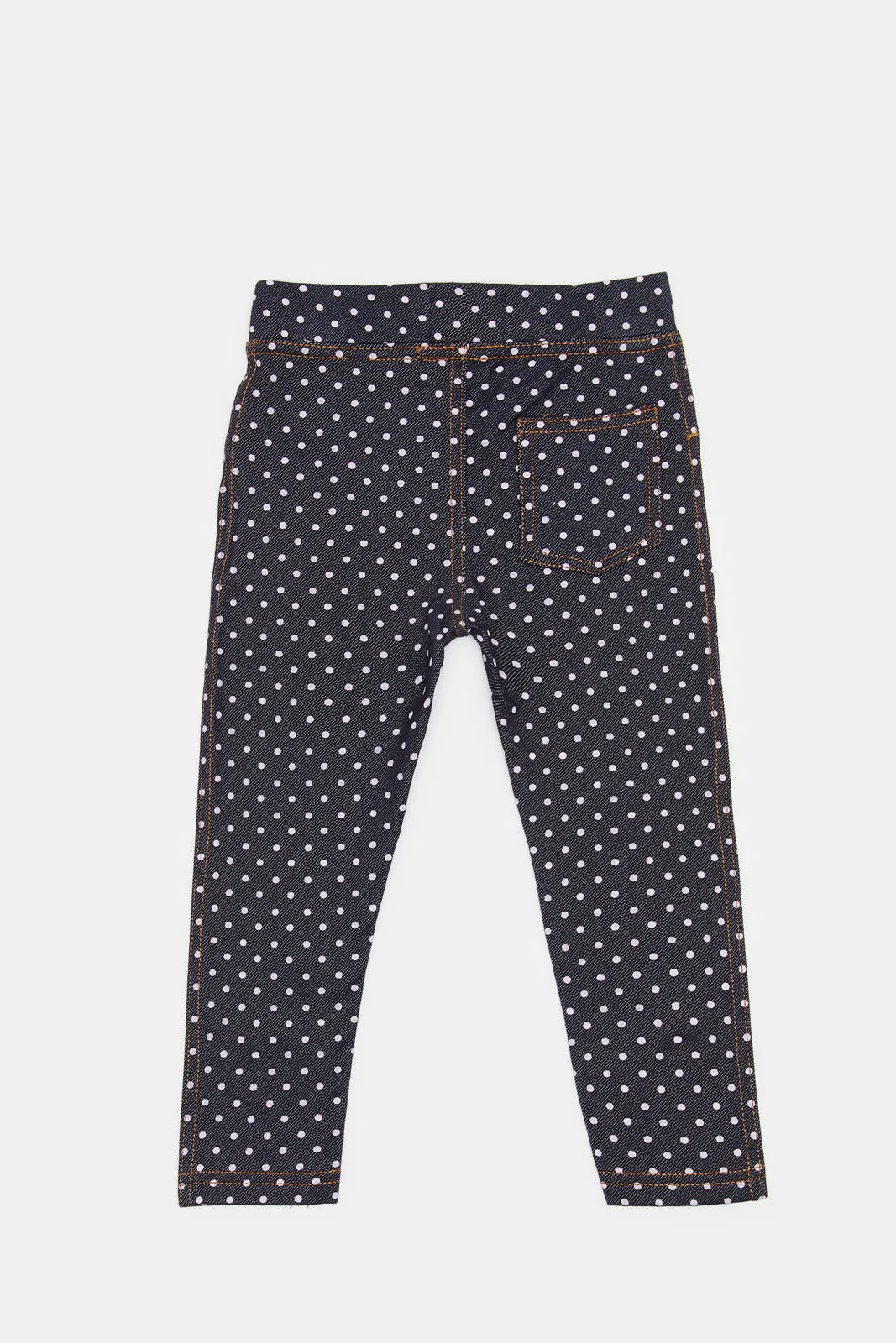 Infant Girls Navy Polka Dot Jegging