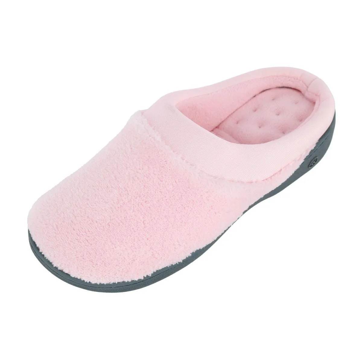 Isotoner Women's Microterry Pillowstep Satin Clog Slipper