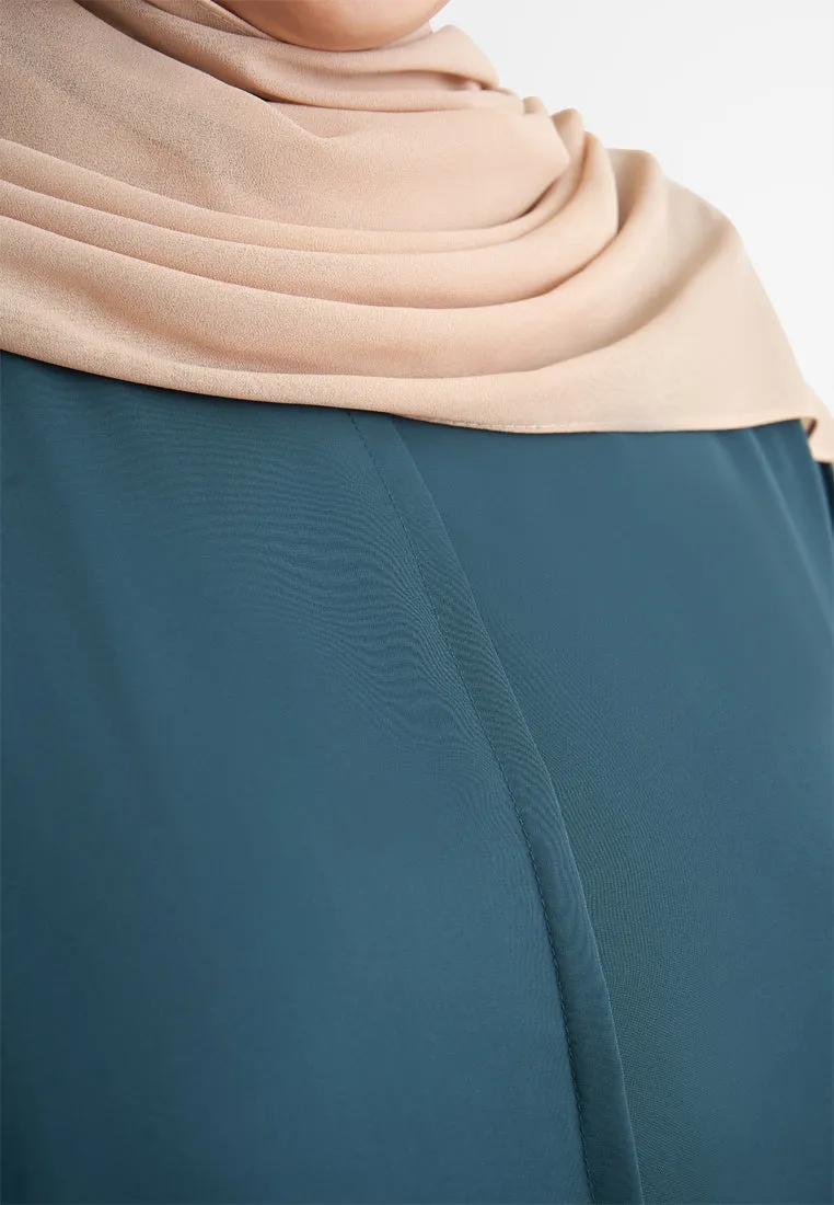 Jamela Minimalist Long Jubah Dress - Dark Teal