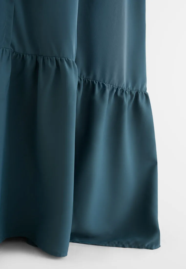 Jamela Minimalist Long Jubah Dress - Dark Teal