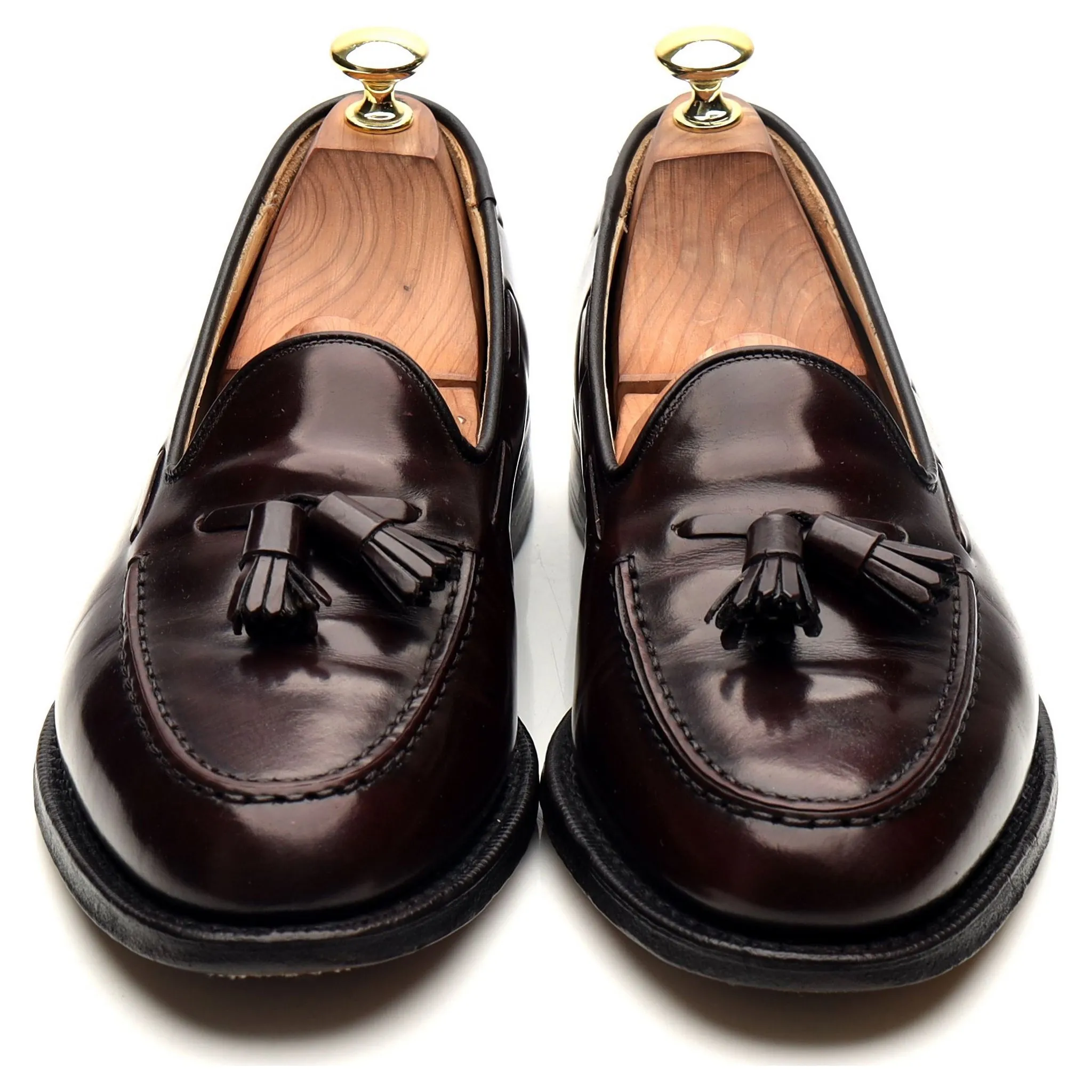 'Keats II' Burgundy Leather Tassel Loafers UK 8 F