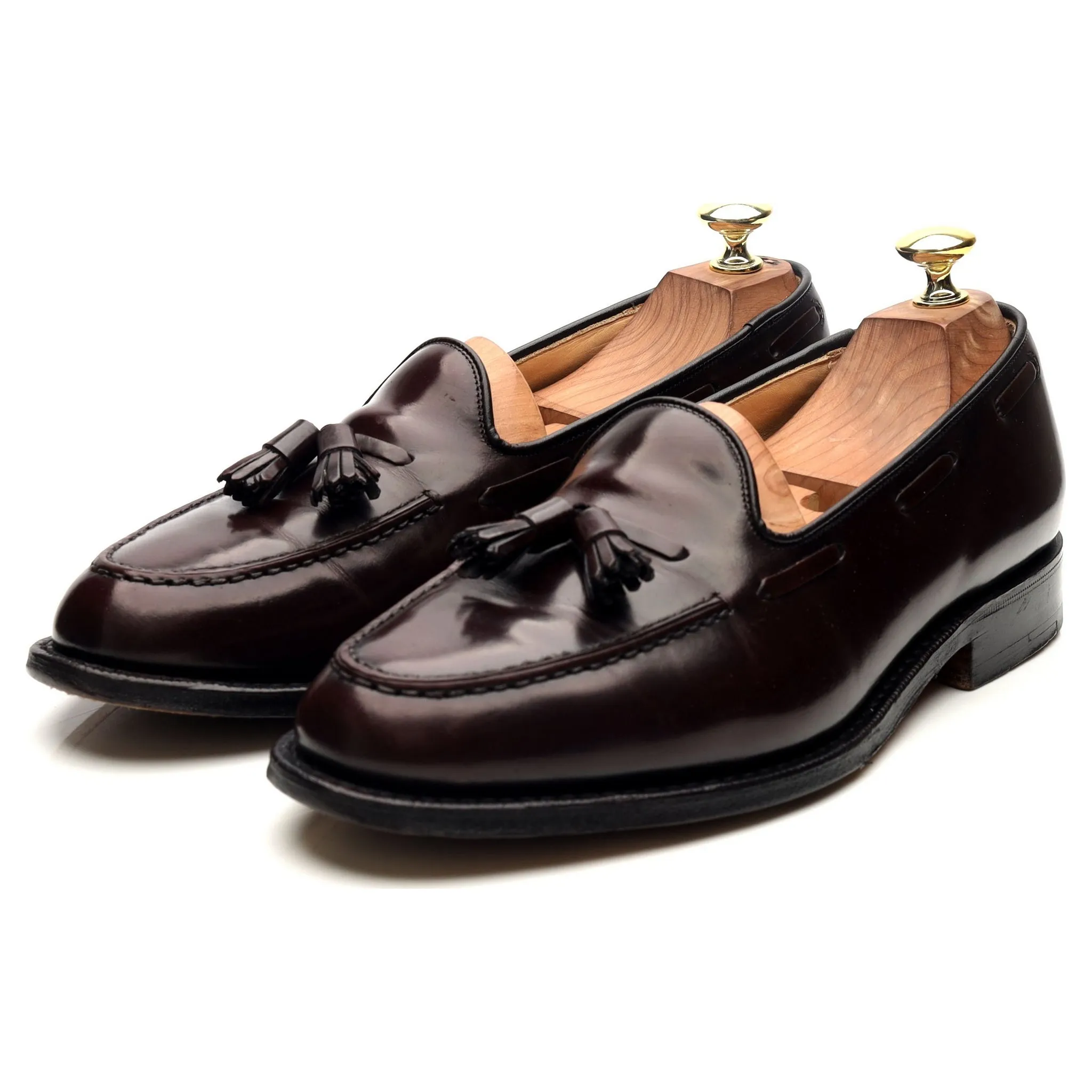 'Keats II' Burgundy Leather Tassel Loafers UK 8 F