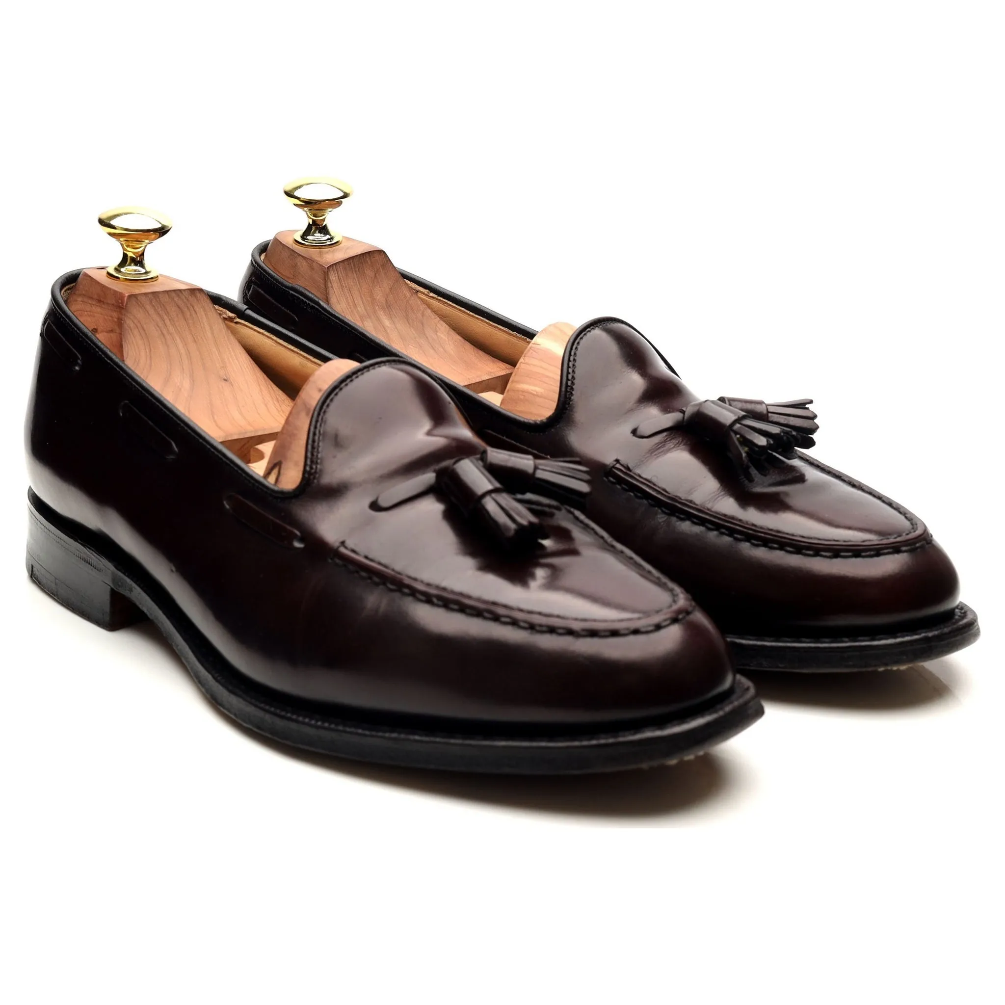 'Keats II' Burgundy Leather Tassel Loafers UK 8 F