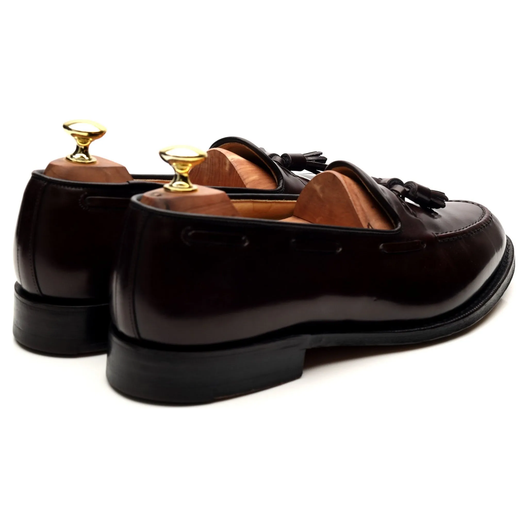 'Keats II' Burgundy Leather Tassel Loafers UK 8 F