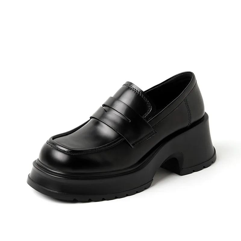 Kori Leather Platform Penny Loafers