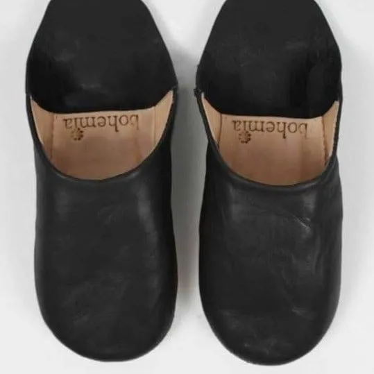 Ladies Black Moroccan Babouche Slippers