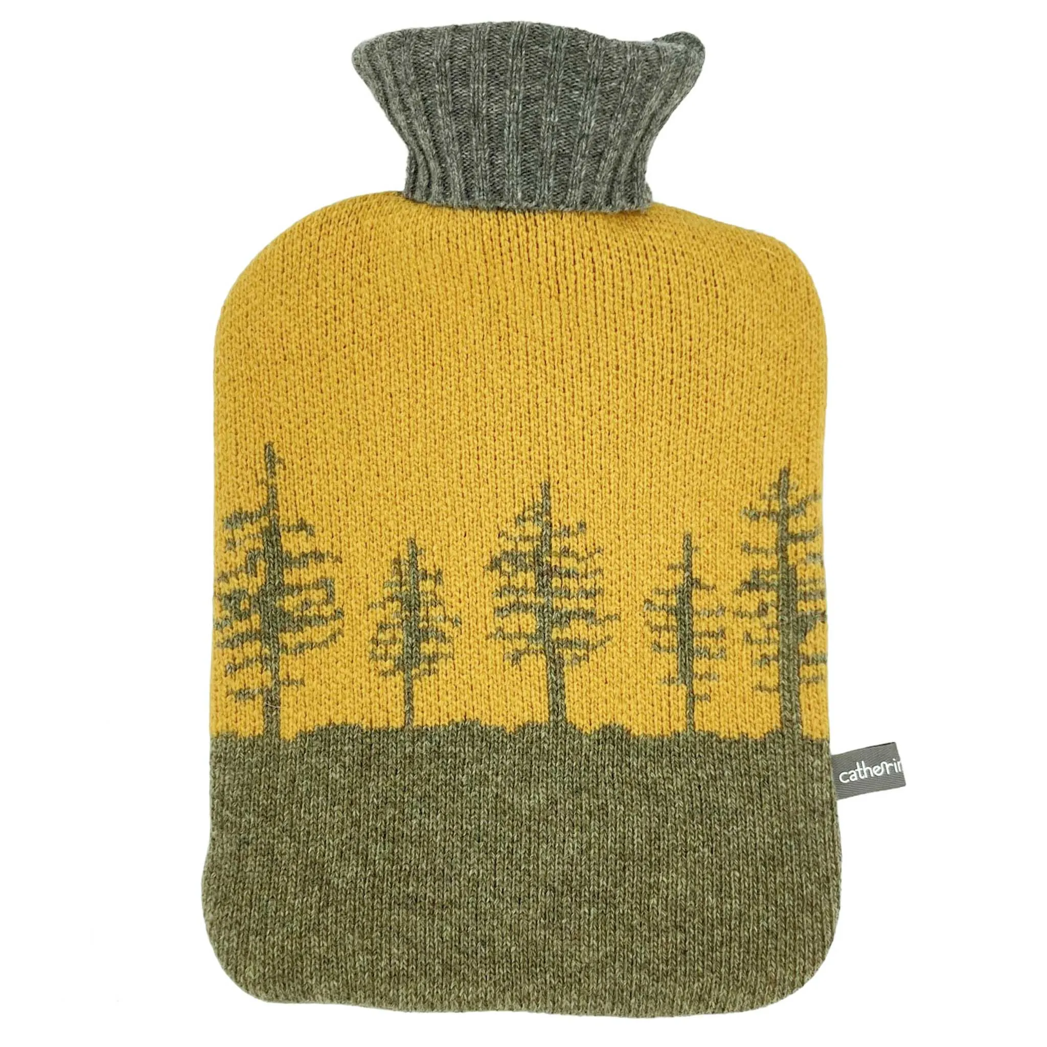 Lambswool Hot Water Bottle Cover - Green Forest