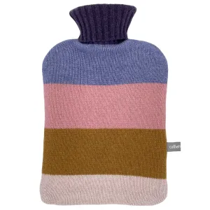 Lambswool Hot Water Bottle Cover - Lilac & Pink Block