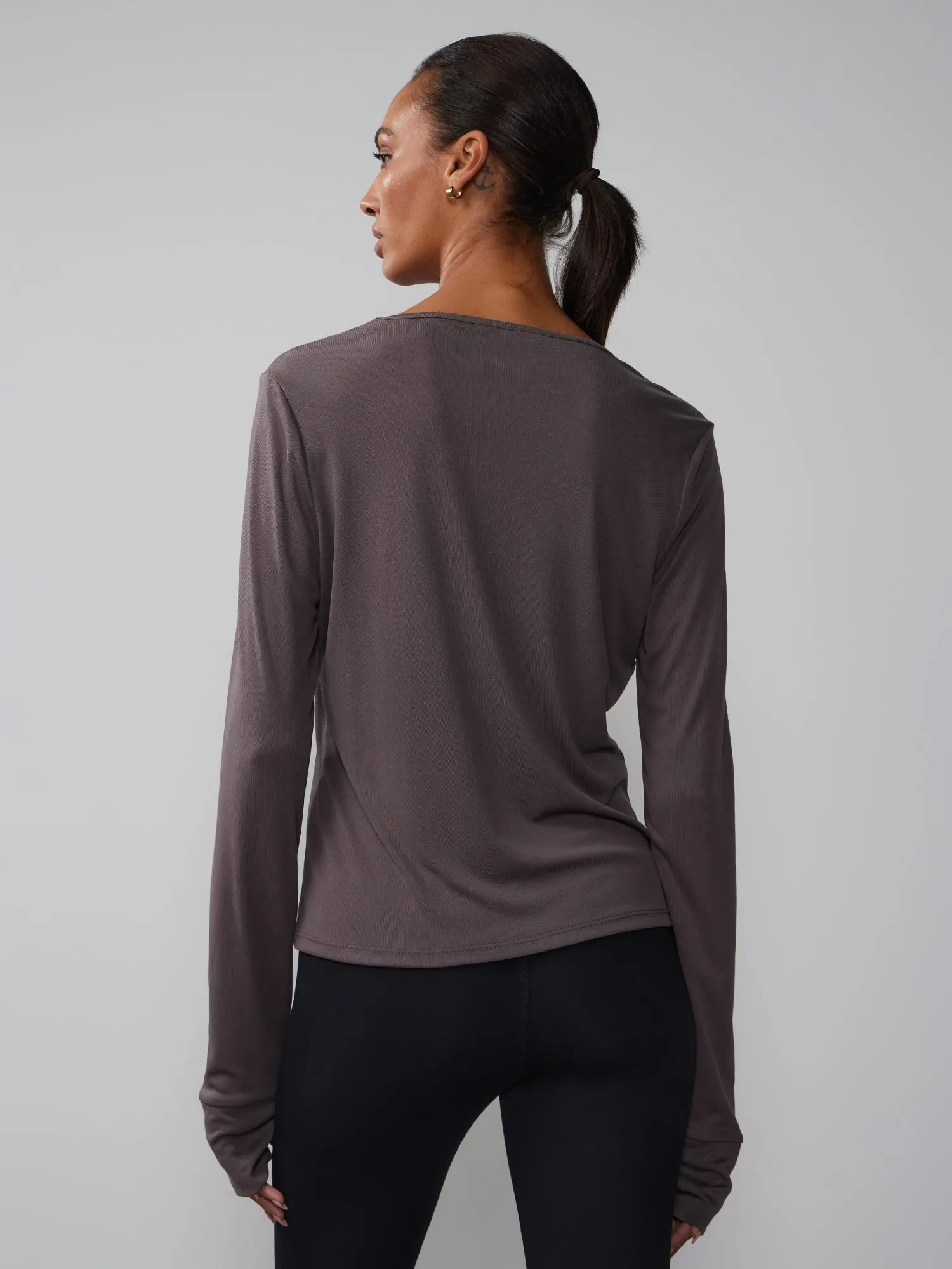 Long Sleeve Scoop Neck Cupro Tee